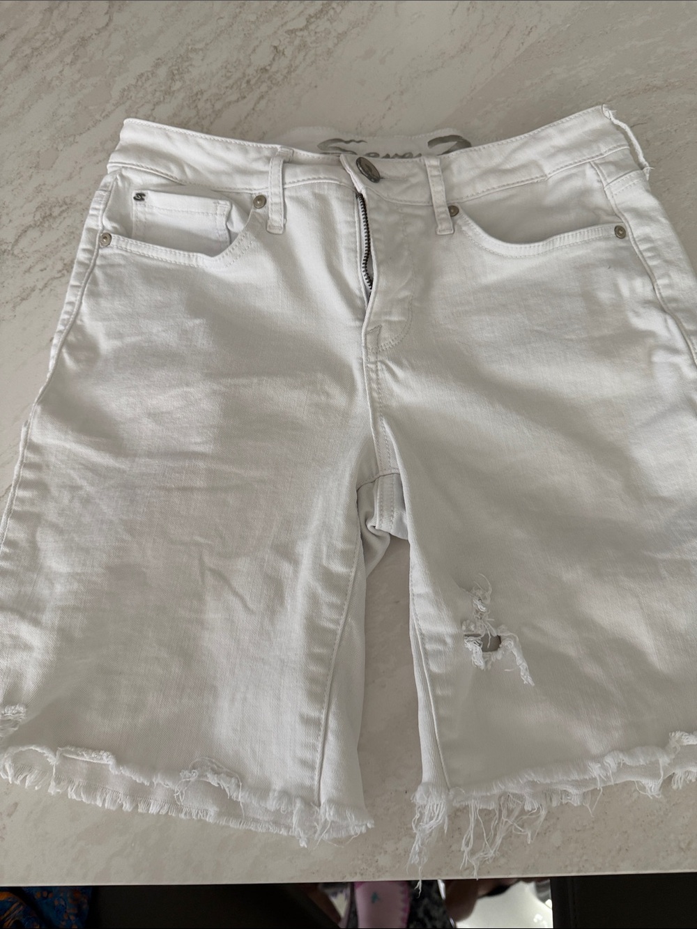 Seven7 White Distressed Women’s Denim Shorts